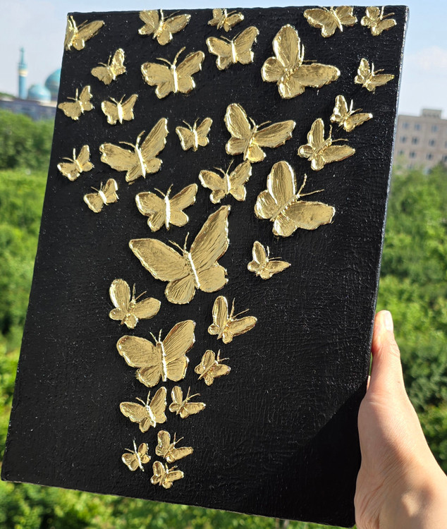 تابلو برجسته مدرن تکسچر پروانه