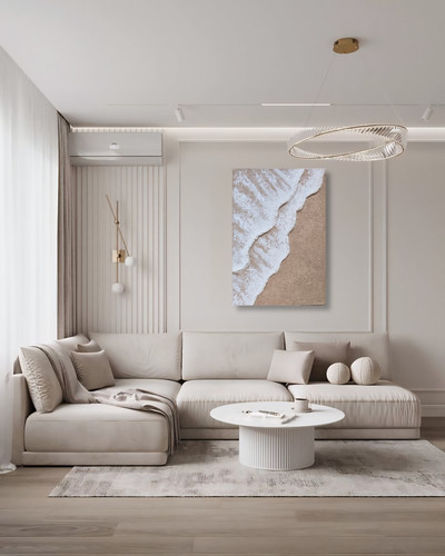 تابلو مدرن تکسچر برجسته طرح دریا