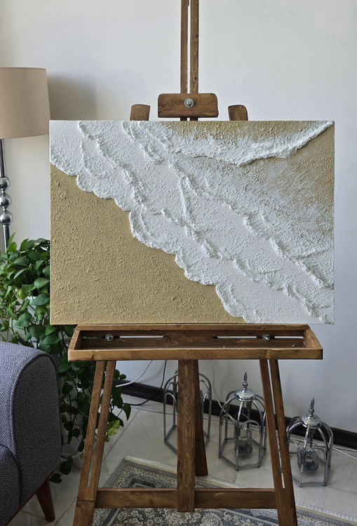 تابلو مدرن مینیمال تکسچر دریا ابعاد ۵۰×۷۰