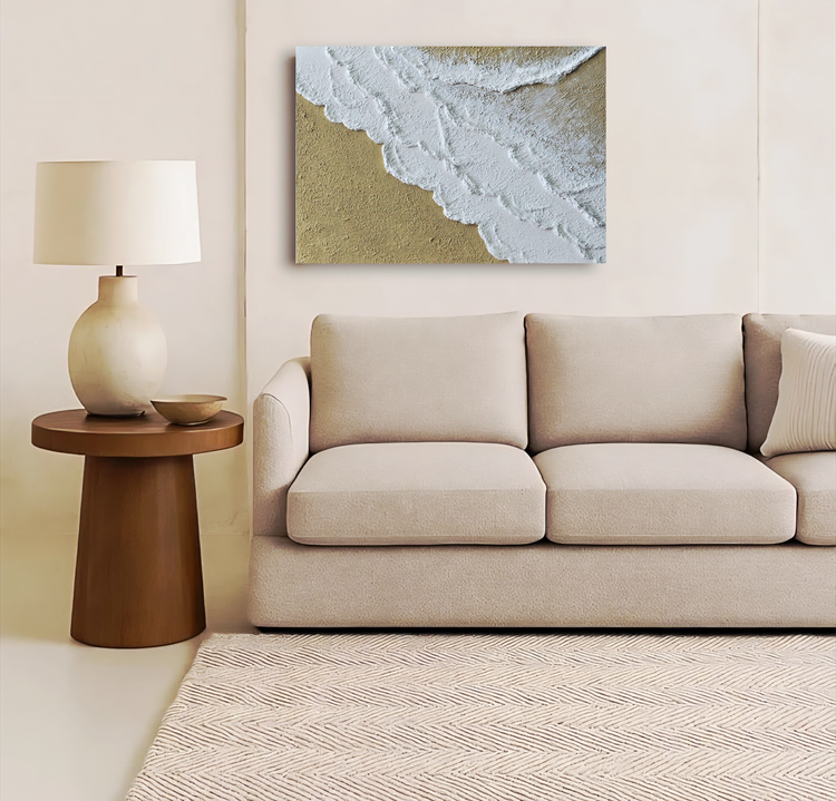 تابلو مدرن مینیمال تکسچر دریا ابعاد ۵۰×۷۰