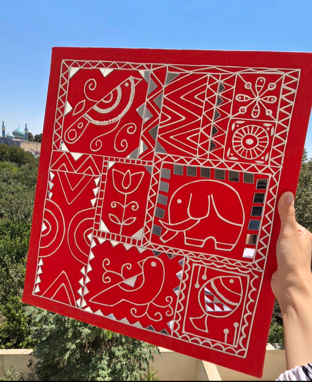 تابلو برجسته آیینه کاری مدل لیپان